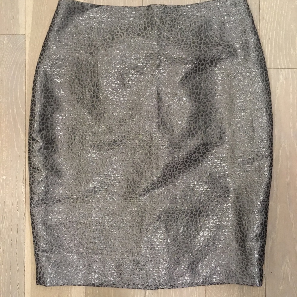 Ann Klein Silver Pencil Skirt - US 10